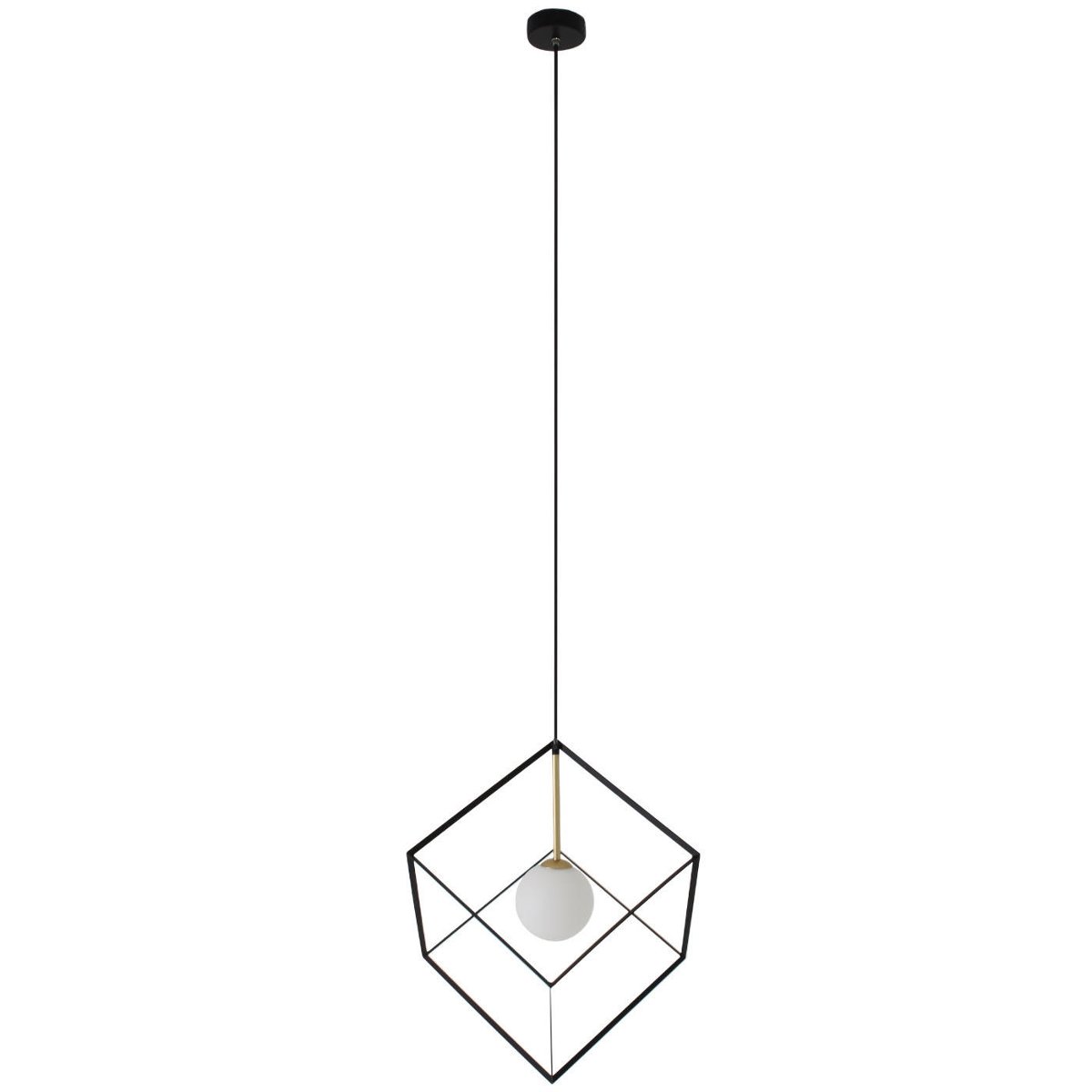 Nave Wisząca LAMPA modernistyczna CADRE 6107822 loftowa OPRAWA kula ZWIS klatka metalowa czarna biała 6107822