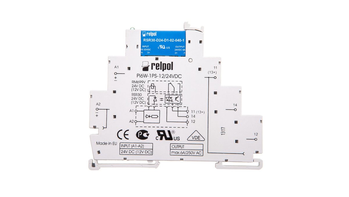 Relpol Przekaźnik interfejsowy 1Z 24V DC AgSnO2 PIR6W-1PS-24VDC-O 857208 857208
