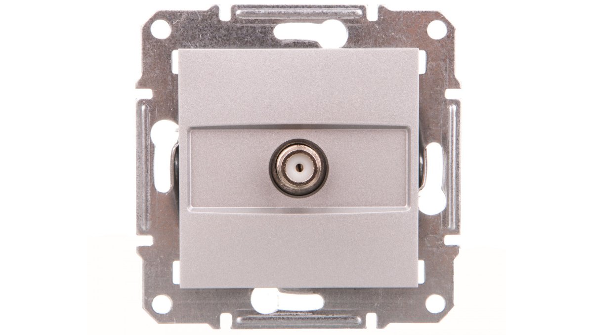 Schneider Asfora gniazdo antenowe SAT podtynkowe końcowe 1dB aluminium EPH3700161