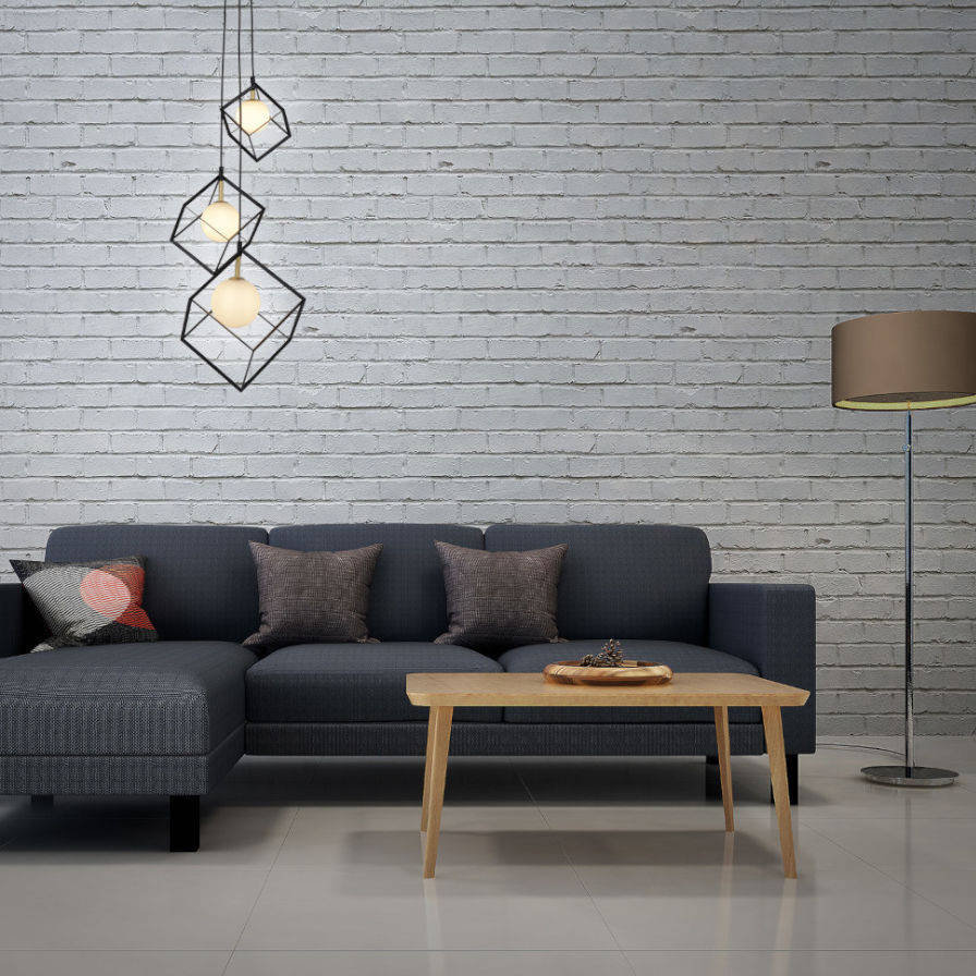 Nave Loftowa LAMPA wisząca CADRE 7083022 metalowa OPRAWA kostki ZWIS kaskada czarna biała 7083022