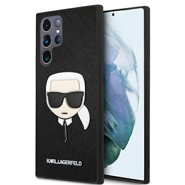 Karl Lagerfeld Obudowa dla telefonów komórkowych Saffiano Karl Head na Samsung Galaxy S22 Ultra KLHCS22LSAKHSL