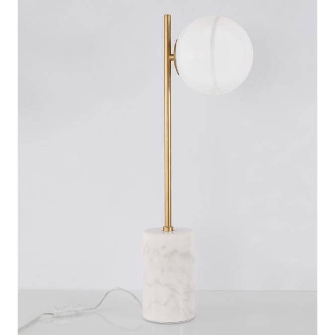 MLAMP Modernistyczna LAMPKA stołowa 139960618 MLAMP stojąca LAMPA okrągła na biurko loft kula biała złota marmur 139960618
