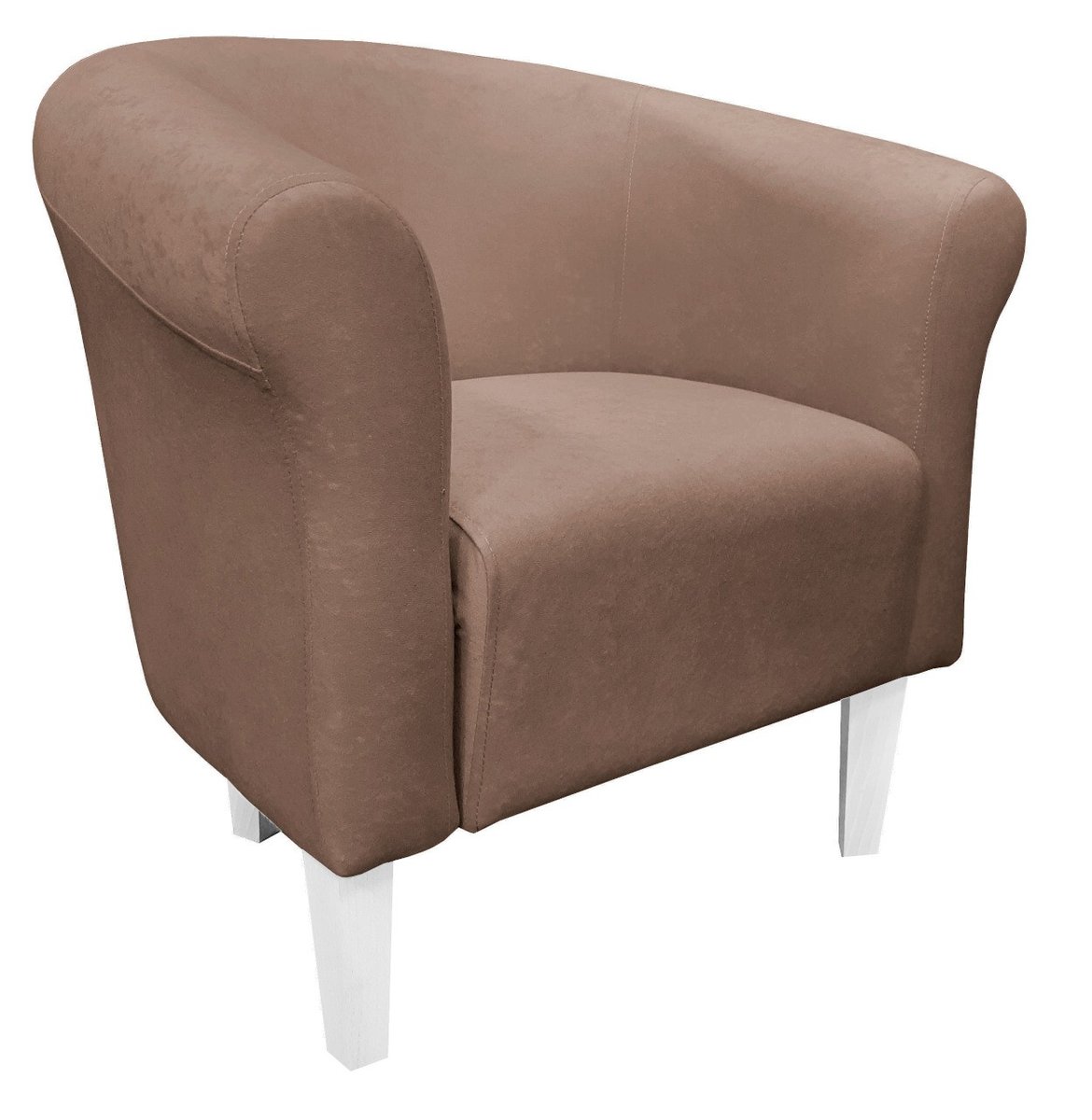 ATOS Fotel Milo Mikrofaza 4 brąz nogi 20 białe