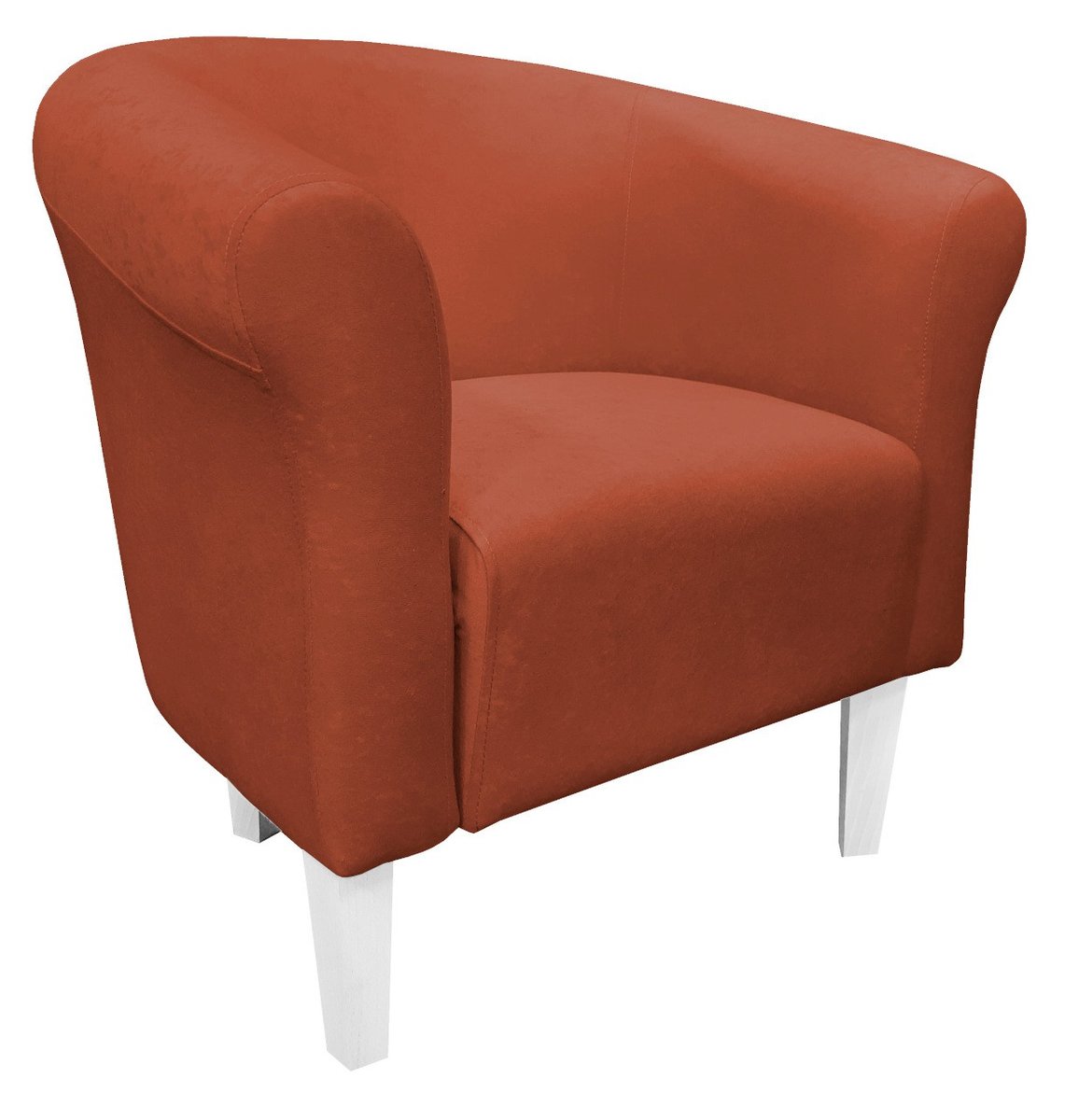 ATOS Fotel Milo Mikrofaza 6 cegła nogi 20 białe