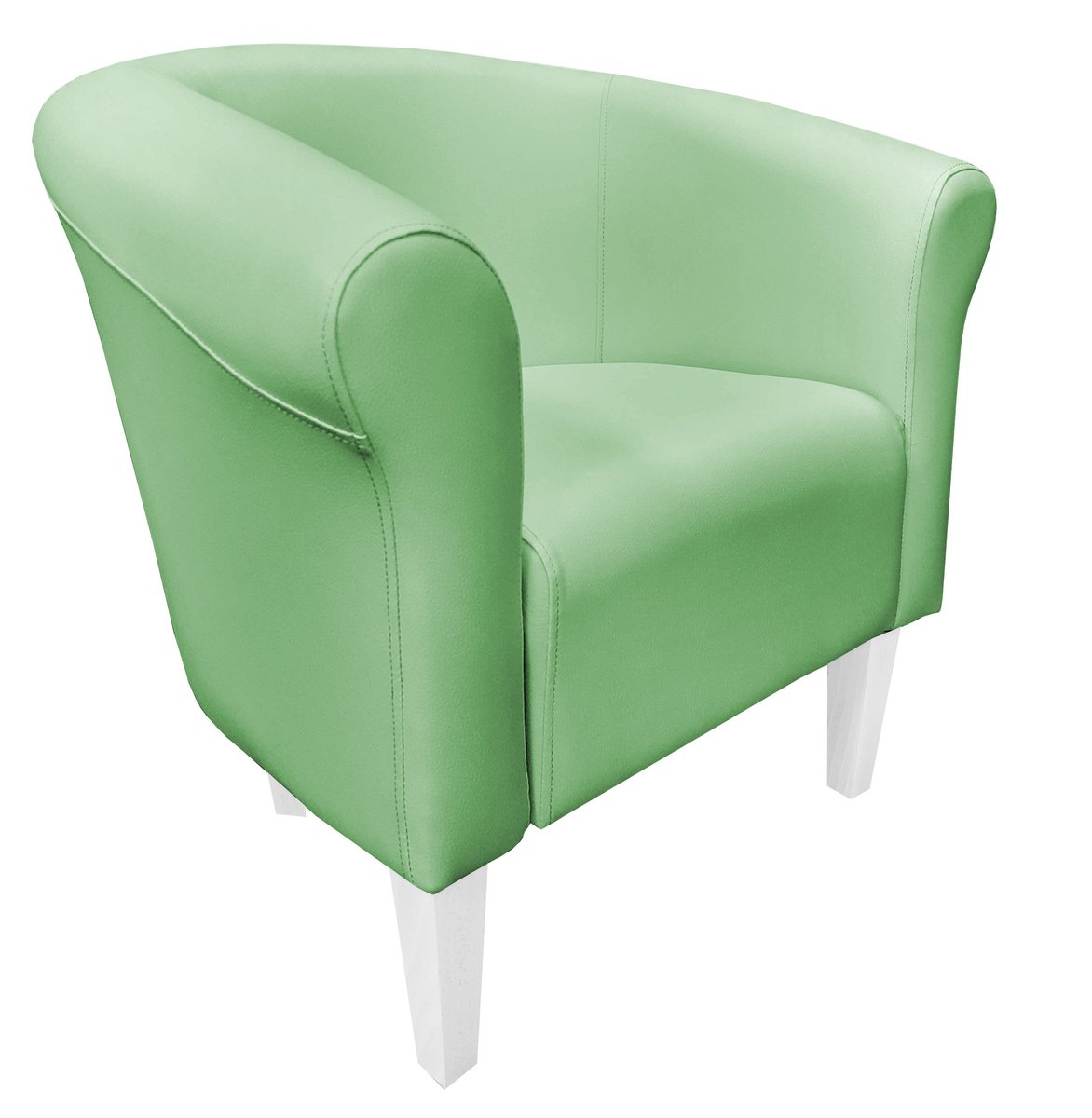 ATOS Fotel Milo D7 seledynowy nogi 20 białe