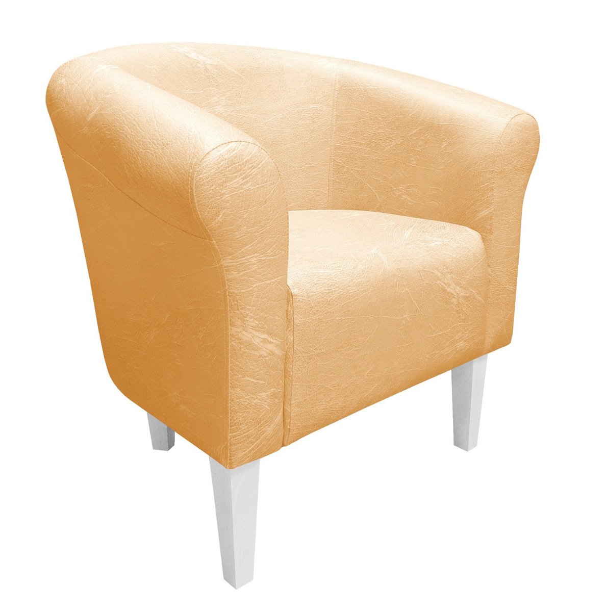 ATOS Fotel Milo AL10 piasek nogi 20 białe