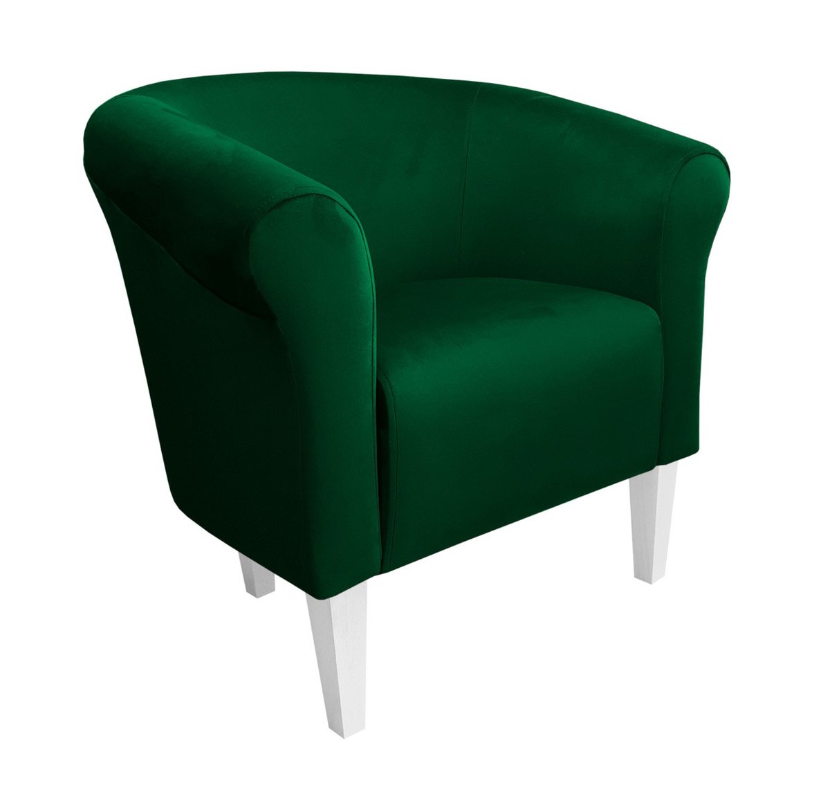 ATOS Fotel Milo MG25 nogi 20 białe zieleń butelkowa