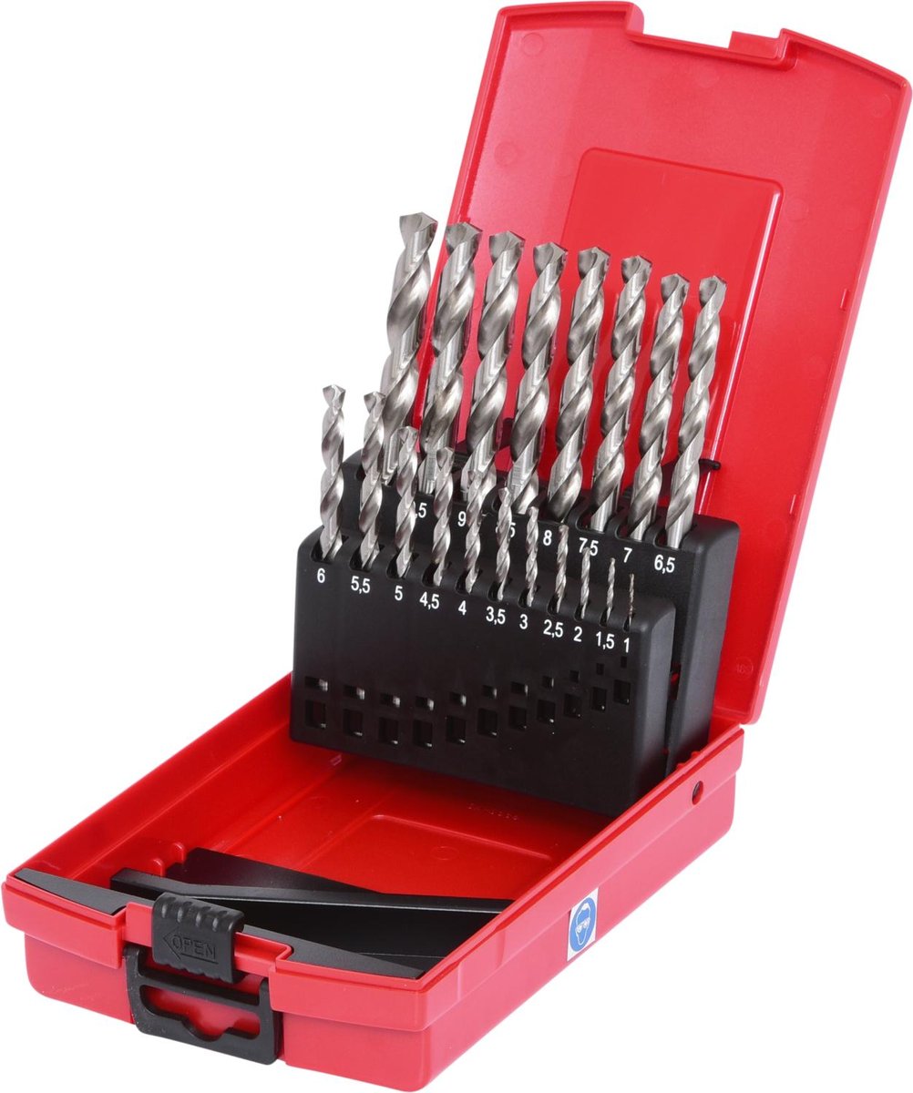 KS TOOLS HSS-G Zestaw wierteł spiralnych w plastikowym opakowaniu,
