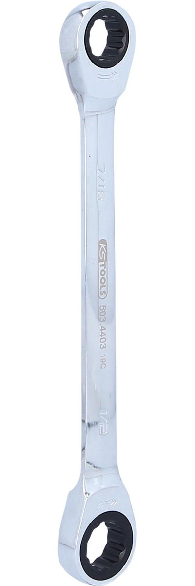 KS Tools KS plus Podwójny klucz oczkowy z grzechotką, 7 Tools 503.4403 Gear/16 X 1/2 cala 503.4403