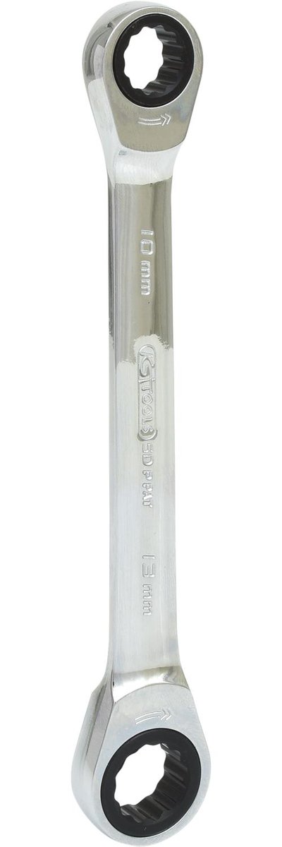 KS Tools 503.4512 Gear Plus podwójny klucz oczkowy z grzechotką,  X 13 MM 5034512