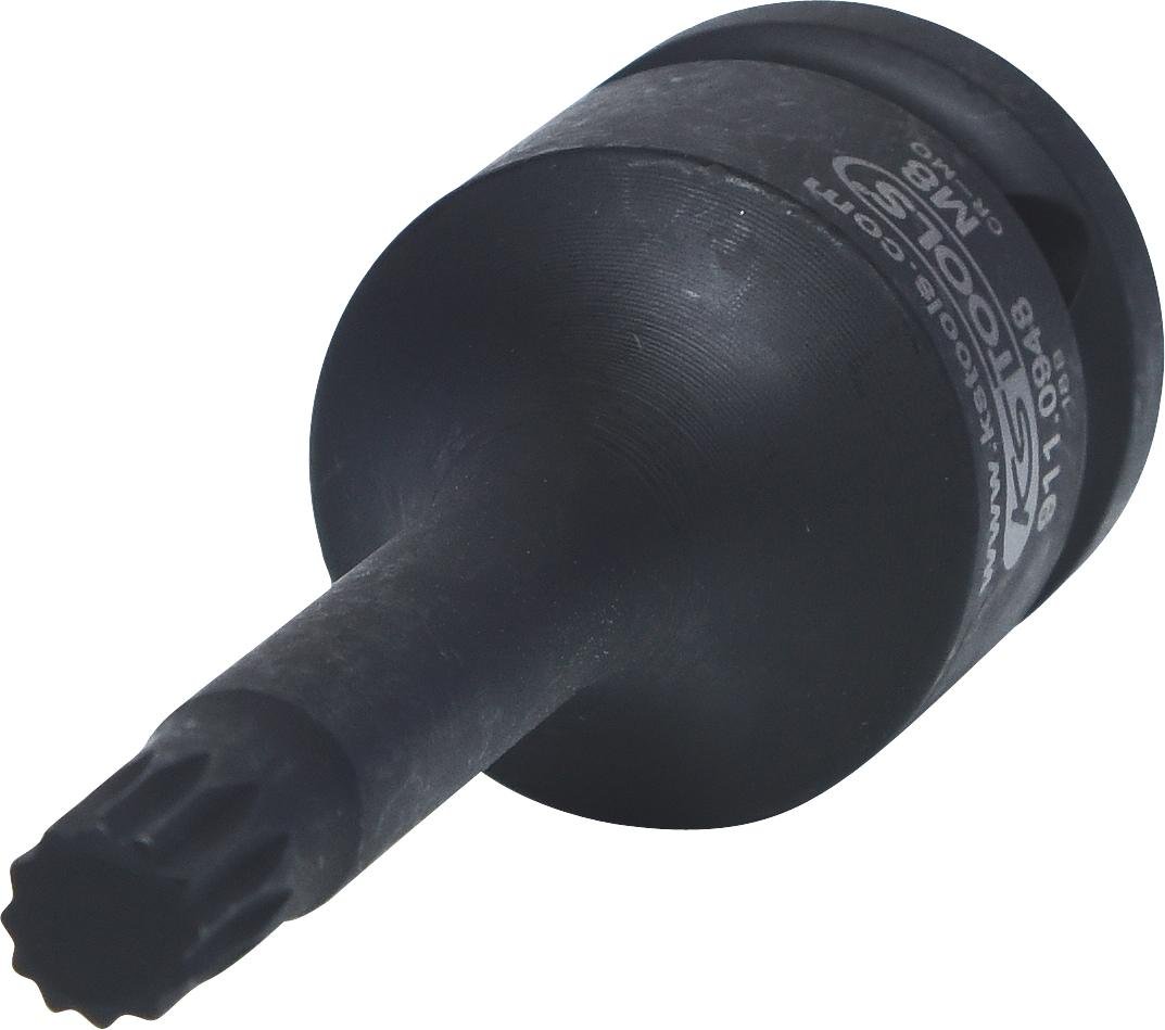 KS Tools 911.0948 1/2 cala bit siły do śrub wielozębowa XZN klucz nasadowy, długie, M8 4042146225226