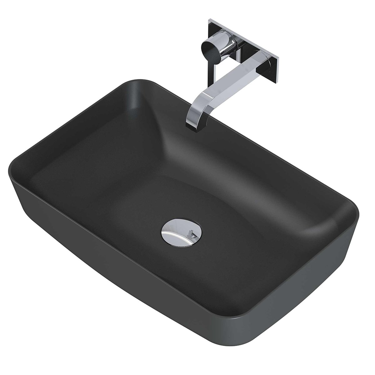 Elita Umywalka Nomia 50x39 nablatowa ceramiczna Anthracite Matt 145294 ELITA145294