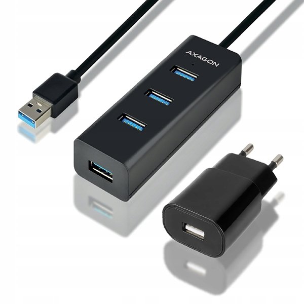 Wejście USB Axagon USB 4 USB 3.0 adaptér 1,2 m HUE-S2BP) Czarny