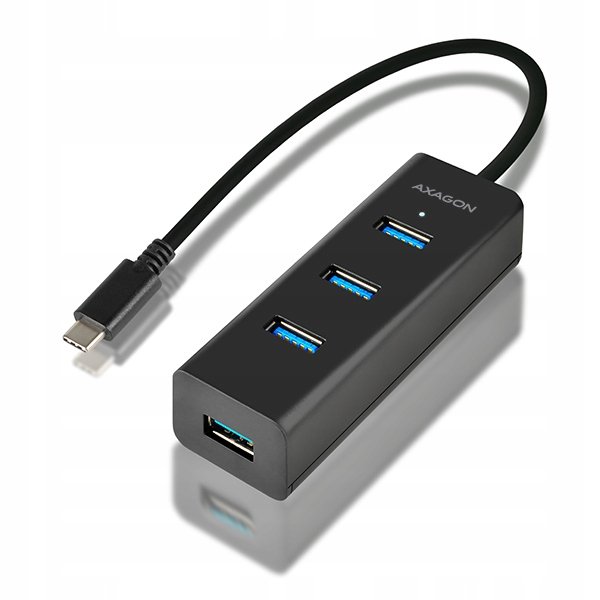 Wejście USB Axagon USB-C 4x USB 3.0 Micro USB HUE-S2C) Czarny