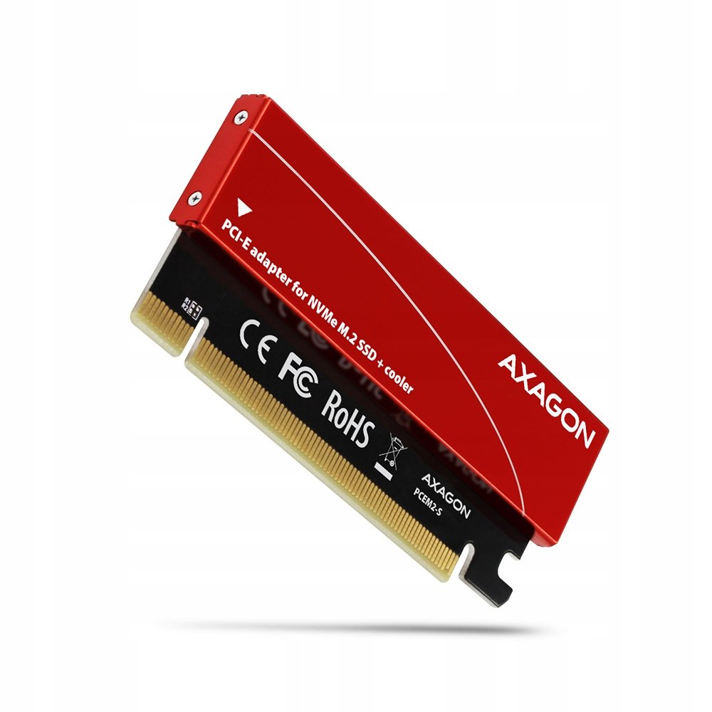 Axagon Adapter wewnętrzny PCIe x16 na M.2 NVMe klucz M +pasywna chłodnica PCEM2-S