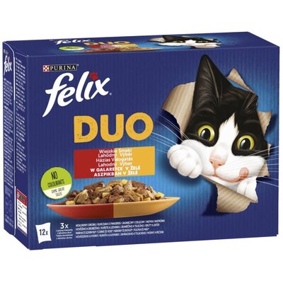Purina Felix Fantastic Fantastic Duo Wiejskie Smaki galaretka saszetki 12x85g