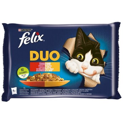 Purina Felix Fantastic Fantastic Duo Wiejskie Smaki galaretka saszetki 4x85g