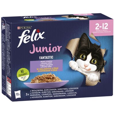 Nestle FELIX Fantastic Junior Kurczak 12x85g) pełnowartościowa mokra karma dla kociąt