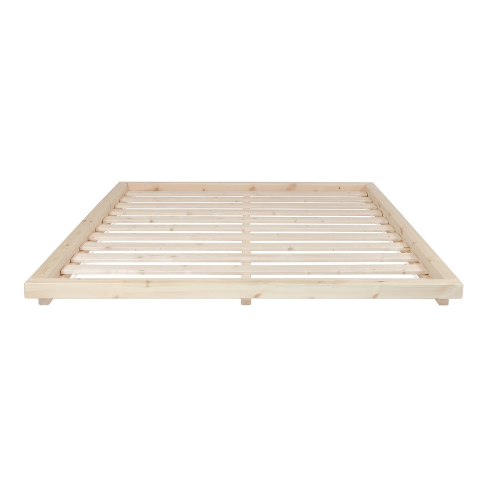 Łóżko dwuosobowe z drewna sosnowego w naturalnym kolorze Karup Design Dock, 180x200 cm