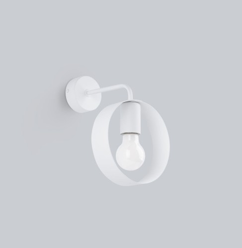 Niecodzienny biały kinkiet z odsłoniętą żarówką SL.1134 z serii TITRAN