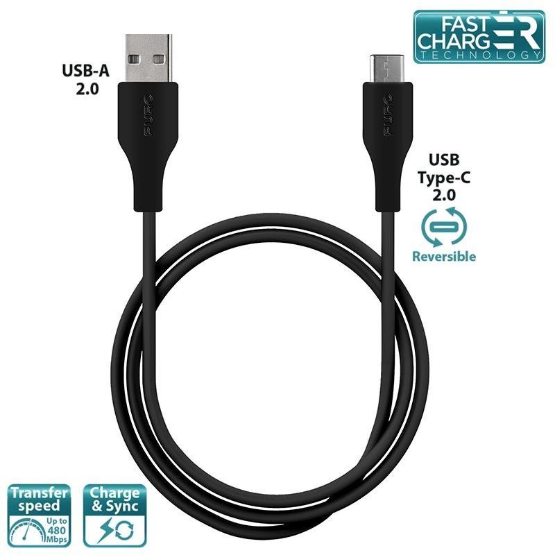 PURO Type-C Charge & Sync Cable USB-C to USB-A AKPURKUCUSBC31B