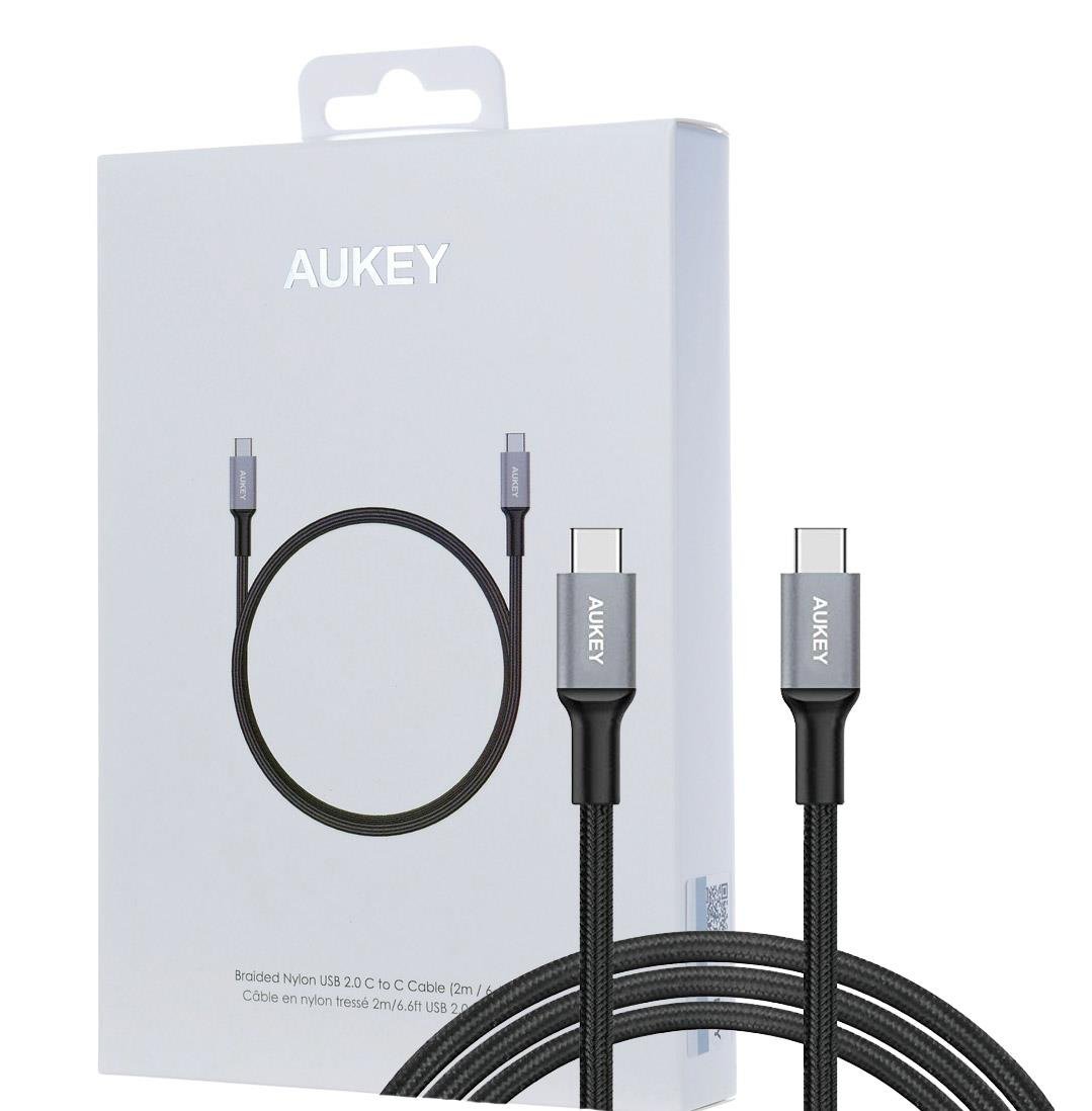 AUKEY Kabel Quick Charge CD6 nylonowy ultraszybki USB C USB C 2m (CB-CD6)