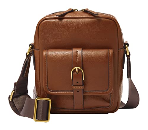 Fossil Mens Camden torba na ramię, brązowa, 15,2 dł. x 6,4 szer. x 20,3 cm wys, brązowy, 15.2 cm L x 6.4 cm W x 20.3 cm H