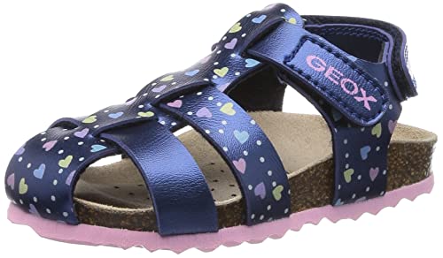 Geox Sandały dla chłopców i dziewczynek B CHALKI Girl Sandal, granatowy/różowy, 27 EU, Navy Pink, 27 EU