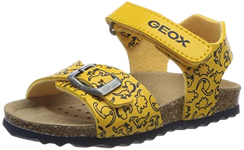 Geox Sandały chłopięce B CHALKI Boy Sandal, żółty/granatowy, 24 EU, Żółty granatowy, 24 EU