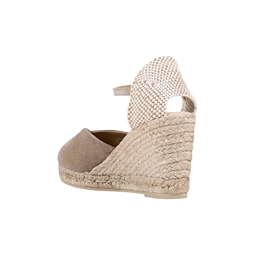 Geox Damskie sandały D Gelsa Espadryle Wedge, beżowy, 36 EU