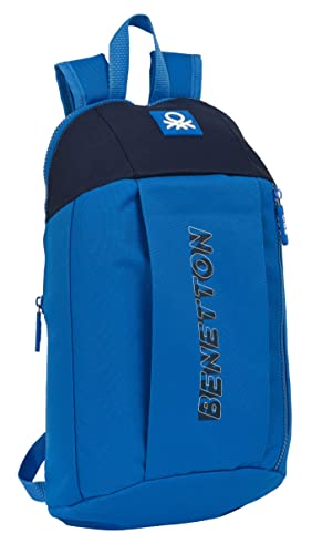 Safta BENETTON Deep Water plecak do codziennego użytku, idealny dla dzieci w różnym wieku, wygodny i wszechstronny, jakość i wytrzymałość, 22x10x39 cm, kolor niebieski, niebieski, Estándar, Casual