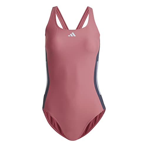 adidas, 3S Cb Suit, kostium kąpielowy, różowe warstwy/cień granatowy/niebieski Dawn, 40, Donna