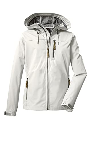 G.I.G.A. DX Damska kurtka softshell / kurtka outdoorowa z kapturem GS 97 WMN SFTSHLL JCKT, 46, złamana biel, 38392-000