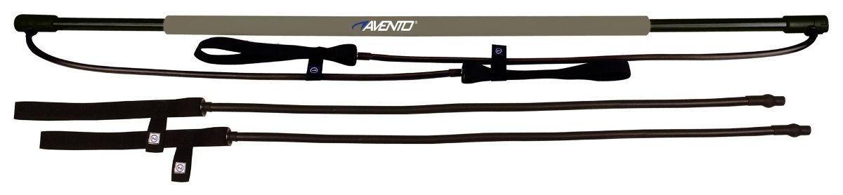 Avento Drążek Do Ćwiczeń Z Taśmami Czarno Szary (41TC)