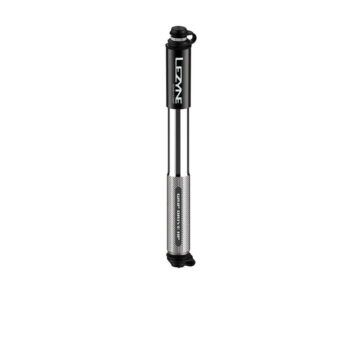 Lezyne Pompka ręczna GRIP DRIVE HP M ABS FLEX PRESTA/SCHREDER 120psi dł.długa 230mm srebrna (NEW) LZN-1-MP-GRIPHP-V1M06