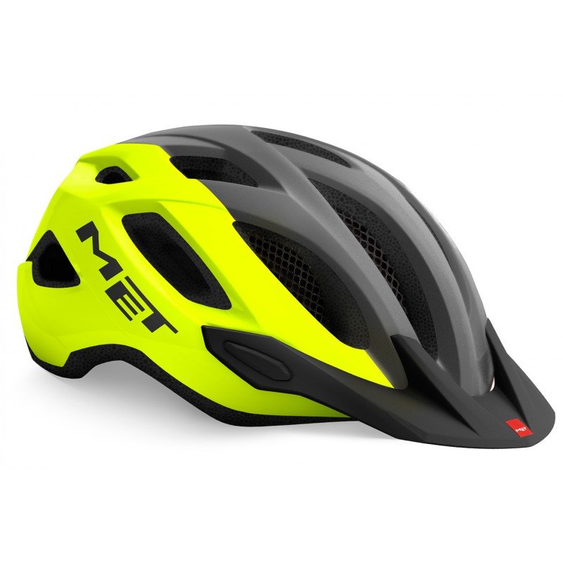 MET Crossover Kask rowerowy, safety yellow/grey glossy M | 52-59cm 2021 Kaski miejskie i trekkingowe 57001332
