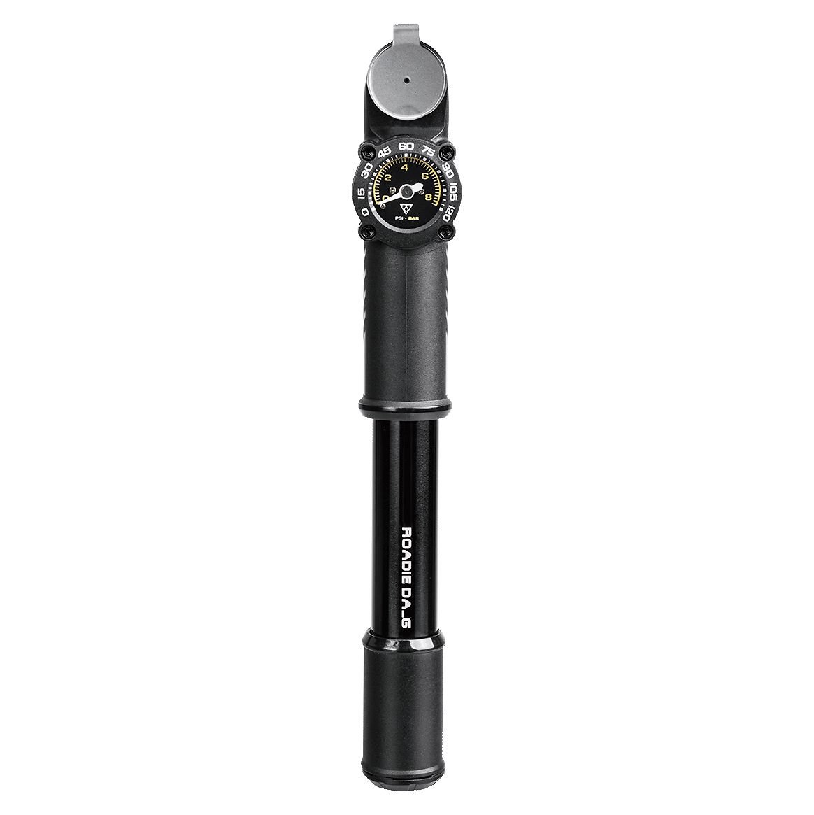 Topeak Roadie DA_G Mini pompka rowerowa 8 bar Dual Action manometr uchwyt ramy aluminiowy, 15700105 (TRDA-1G)