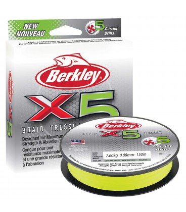Plecionki Berkley X5 Braid Flame Green 150m 0,08 mm