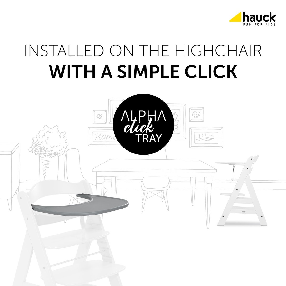 Hauck taca Alpha Click Tray grey