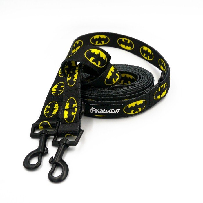 Długa Smycz Dla Psa Przepinana Regulowana Bat Dog Psiakrew, Szerokość 2,5 Cm, Karabińczyk 6Cm Czarny-220 Cm