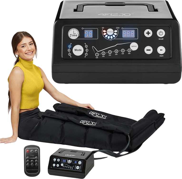 System do drenażu limfatycznego kończyn dolnych - 6-komorowy aparat do presoterapii - niwelowanie obrzęków, regeneracja mięśni, poprawa krążenia krwi