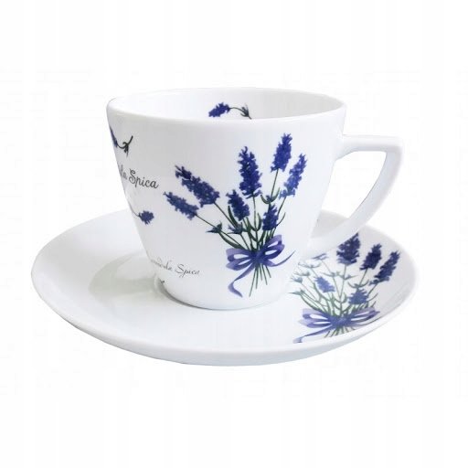 Lubiana S.A.Zakłady Porcelany Stołowej Filiżanka 350 ml ze spodkiem 17,5 cm BEATA/DOROTA 5979 LAWENDA 38 216102254200