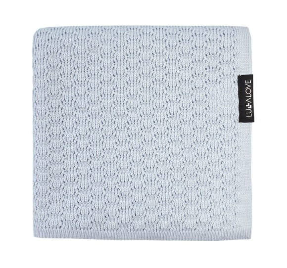 Kocyk bambusowy motylek, błękit Lullalove