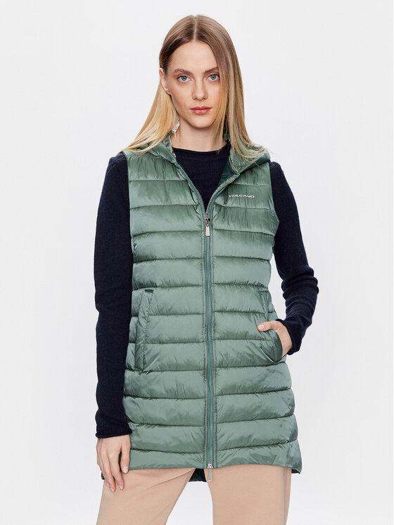 Volcano Kamizelka Savana L24245-S23 Zielony Regular Fit