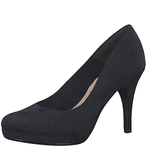 Tamaris Damskie klasyczne czółenka, buty na obcasie, wkładka Touch, niebieski Navy, 39 eu