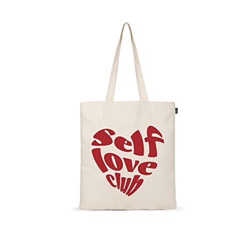 Eco Right Torba materiałowa, torba tote bag Aesthetic, torba na zakupy z płótna i torba materiałowa damska, Samodzielna miłość, jeden rozmiar, Torby transportowe