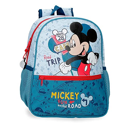 Disney Mickey Road Trip Plecak szkolny Niebieski 9.8L 27x33x11 cms Poliester, niebieski, Mochila Escolar, plecak szkolny