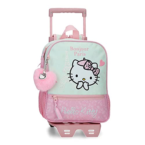 Hello Kitty Paris Bagaż, Torba kurierska Dziewczyny, Różowy, Mochila Preescolar Adaptable a Carro, Plecak przedszkolny dostosowany do wózka