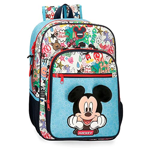 Disney Mickey Be Cool Plecak szkolny 13.68L Niebieski 30x38x12 cms Poliester, niebieski, Mochila Escolar Adaptable a Carro, Plecak szkolny adaptacyjny do wózka
