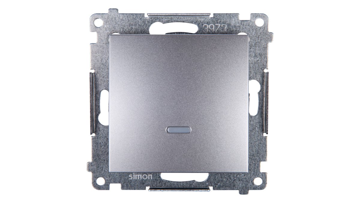 Kontakt Kontakt_Simon Łącznik jednobiegunowy z sygnalizacją załączenia LED (moduł) 10AX. 250V. szybkozłącza srebrny mat DW1ZL.01/43